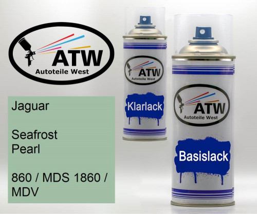 Jaguar, Seafrost Pearl, 860 / MDS 1860 / MDV: 400ml Sprühdose + 400ml Klarlack - Set, von ATW Autoteile West.